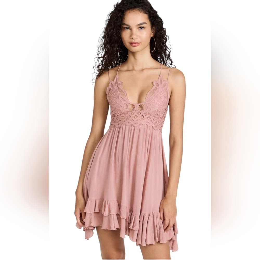 Free People Pink Lace Mini Dress